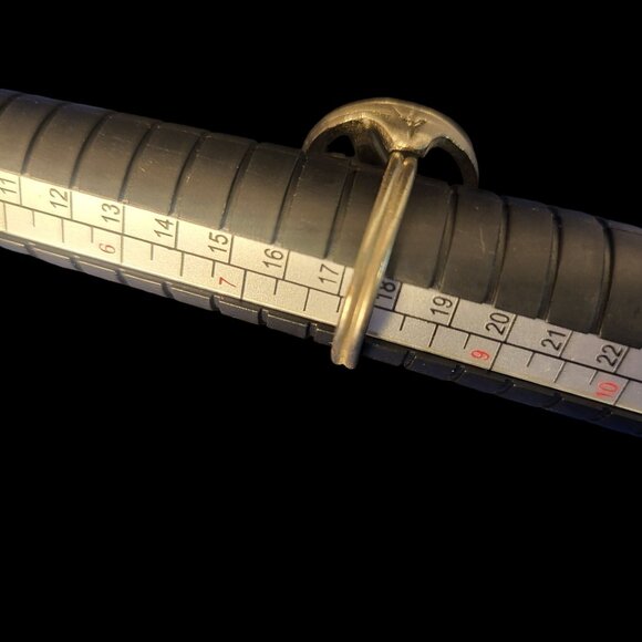 Vintage Brass Peace Sign Ring - Picture 2 of 4